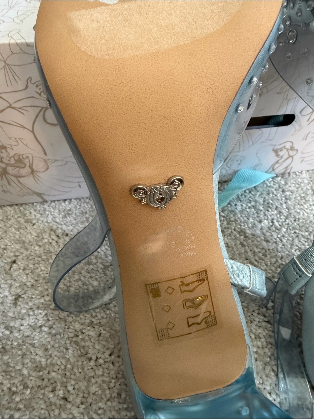 Crystal Embellished Clear Slingback Heels - Light Blue Aldo Disney Cinderella - Picture 7 of 7